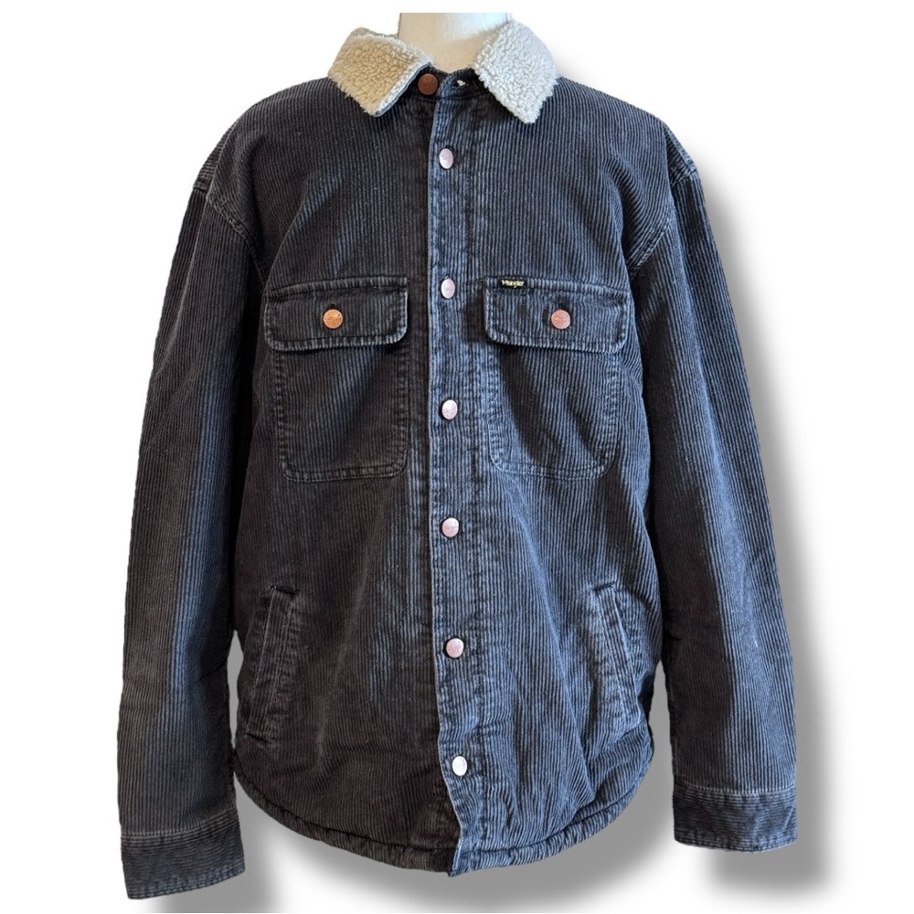 Wrangler Sherpa Corduroy Trucker Jacket Grey